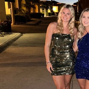 Hello Molly green sparkly dress